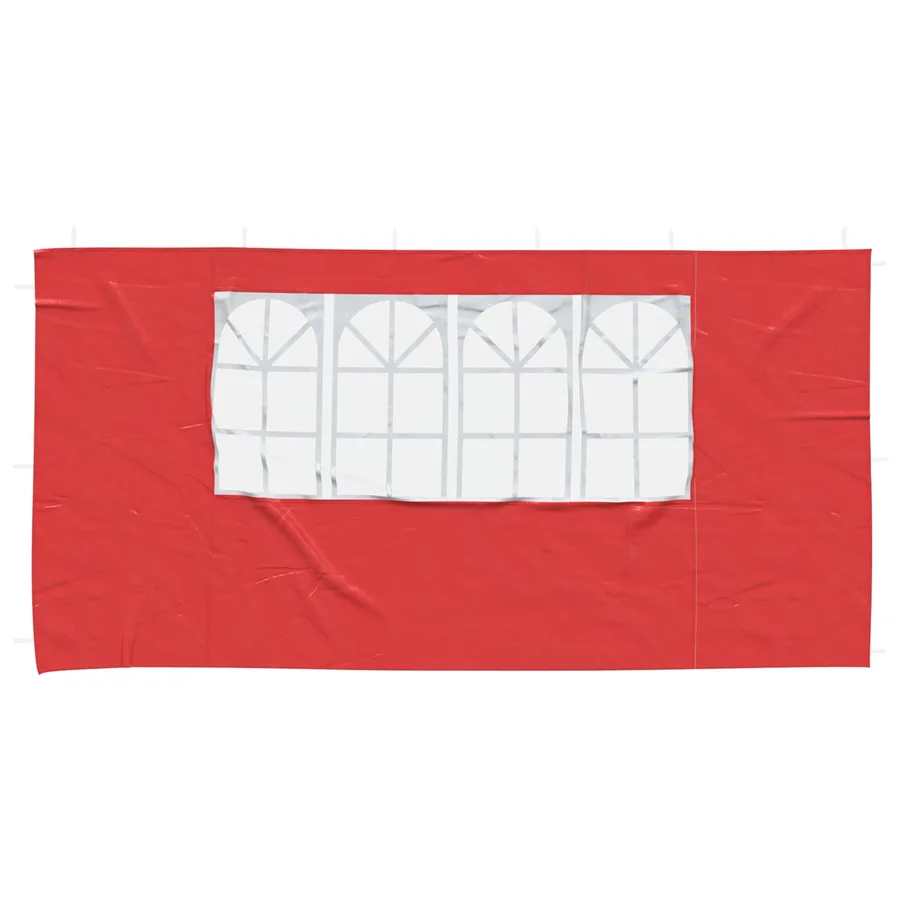 Mur de tente de fête 2 pcs 400 x 195 cm Rouge PE et acier - 3
