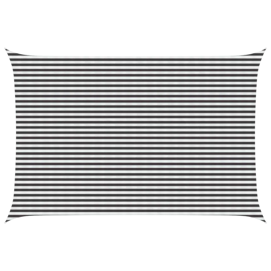 Voile d'ombre Anthracite et blanc 4 x 6 m HDPE