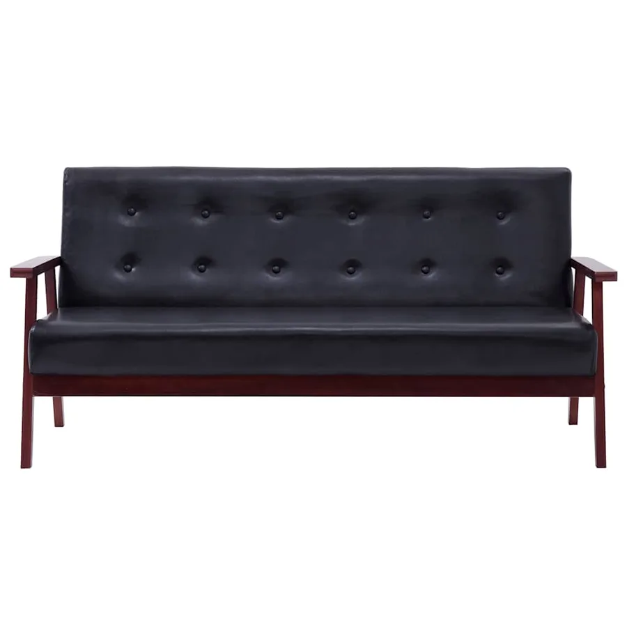 Ensemble de canapés 2 pcs noir similicuir - 3