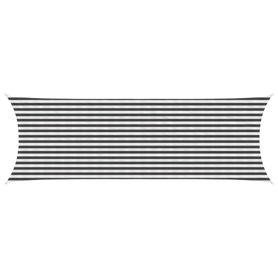 Voile d'ombre Anthracite et blanc 2 x 6 m HDPE