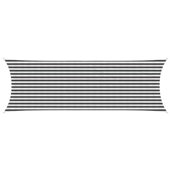 Voile d'ombre Anthracite et blanc 2 x 6 m HDPE
