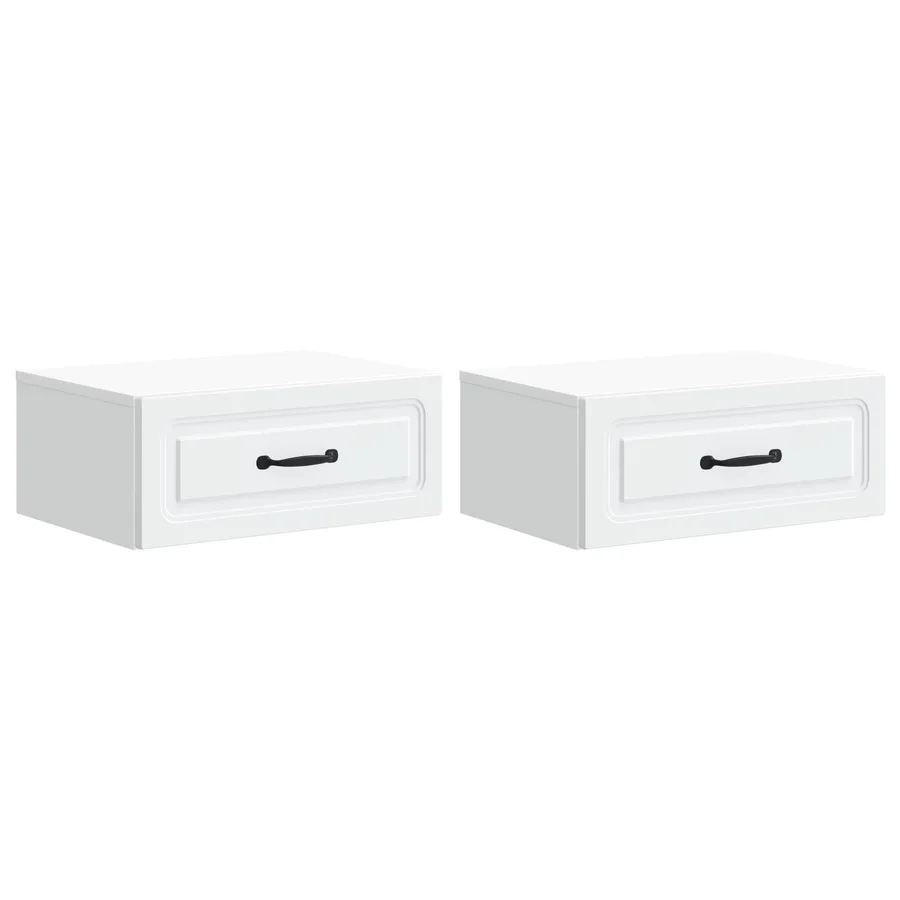 Cabinet de chevet mural 2 pcs Blanc 49 x 34,5 x 20 cm - 2