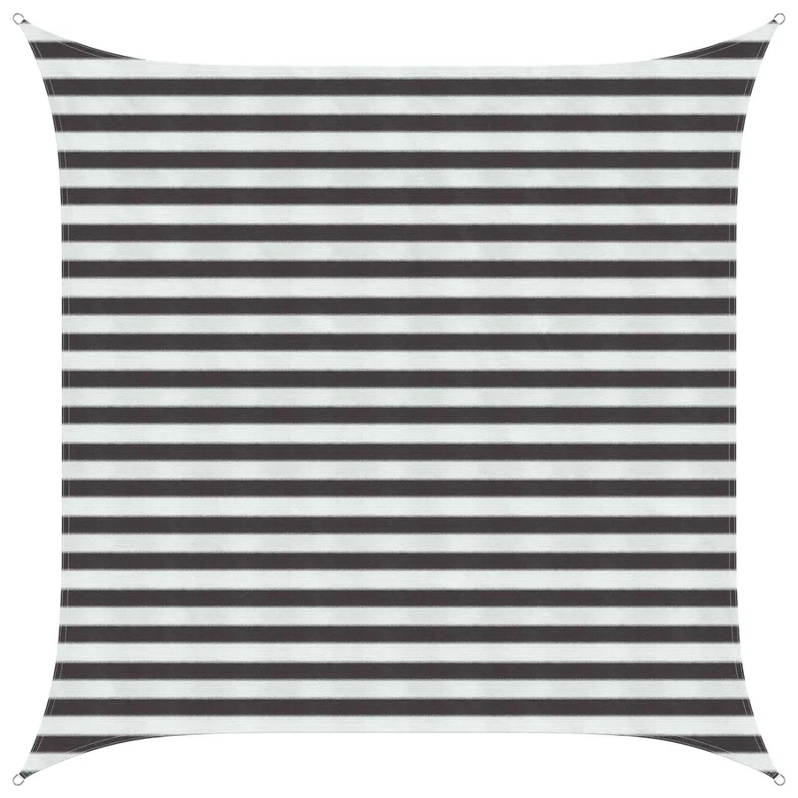 Voile d'ombre Anthracite et blanc 2,5 x 2,5 m HDPE