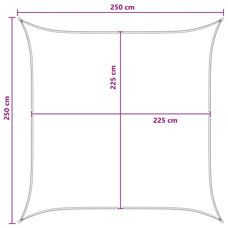 Voile d'ombre Anthracite et blanc 2,5 x 2,5 m HDPE - 8