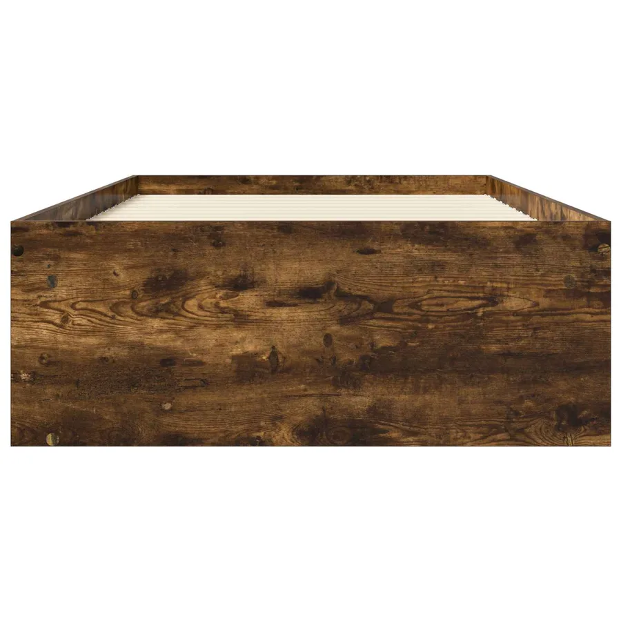 Cadre de lit avec rangement avec étagère Chêne fumé 80 x 200 cm - 3