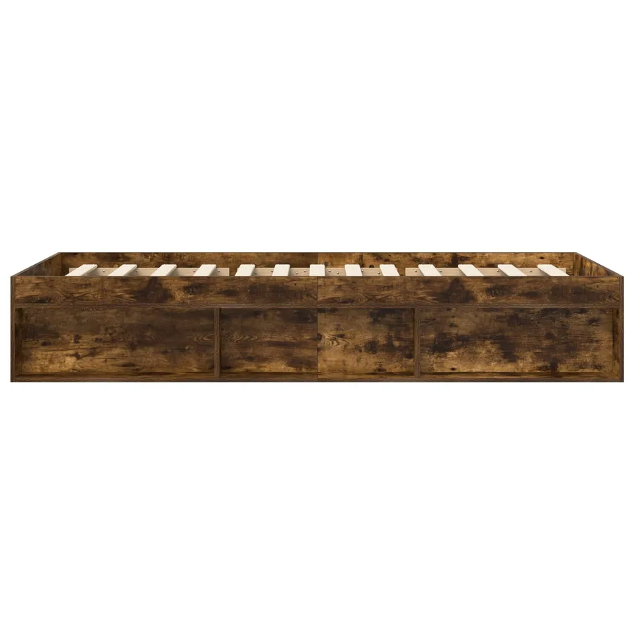 Cadre de lit avec rangement avec étagère Chêne fumé 80 x 200 cm - 4