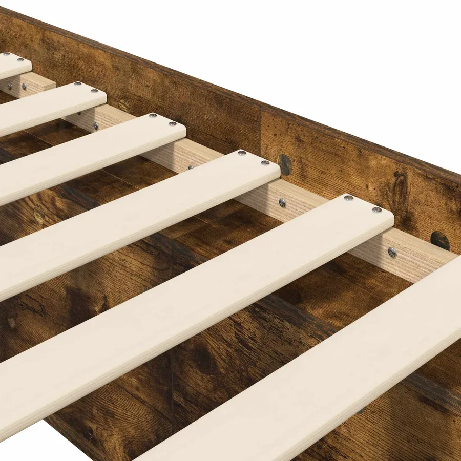 Cadre de lit avec rangement avec étagère Chêne fumé 80 x 200 cm - 6