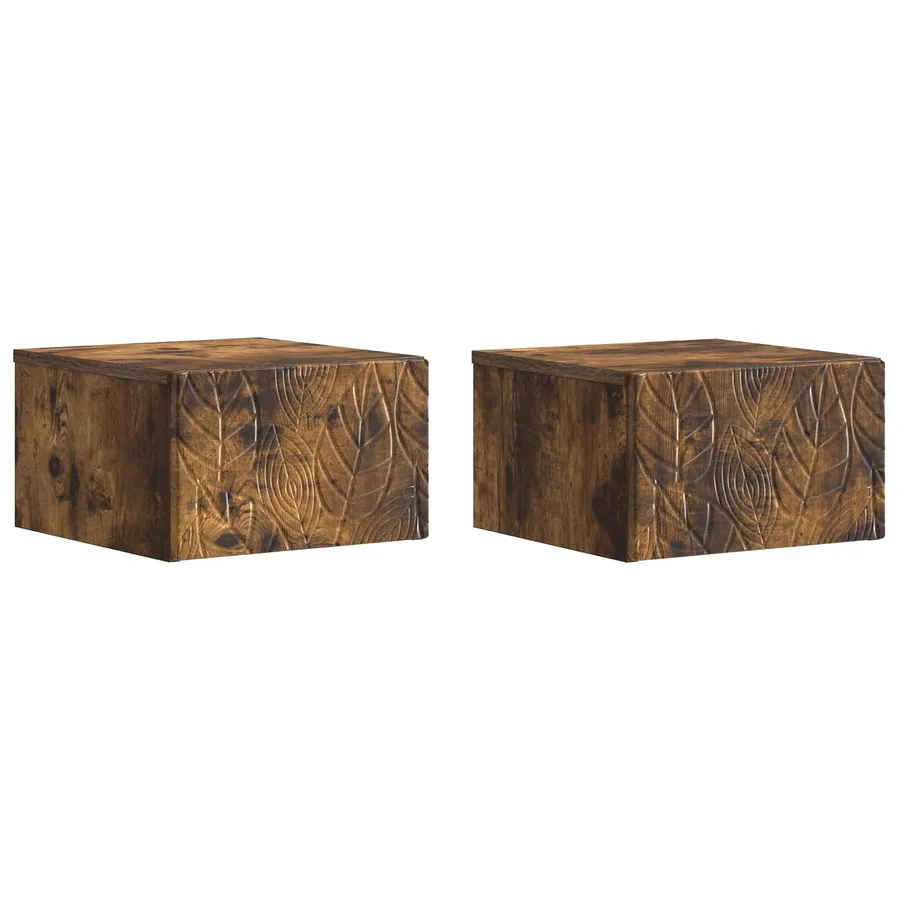 Table d'appoint murale 2 pcs Chêne fumé 34,5 x 33 x 20 cm - 2