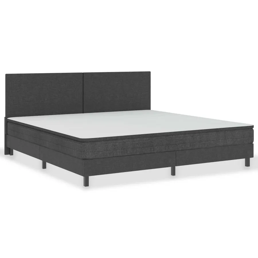 Sommier à lattes de lit Gris foncé Tissu 200x200 cm - 2