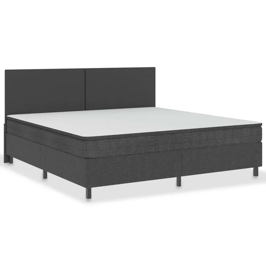 Sommier à lattes de lit Gris foncé Tissu 200x200 cm - 2