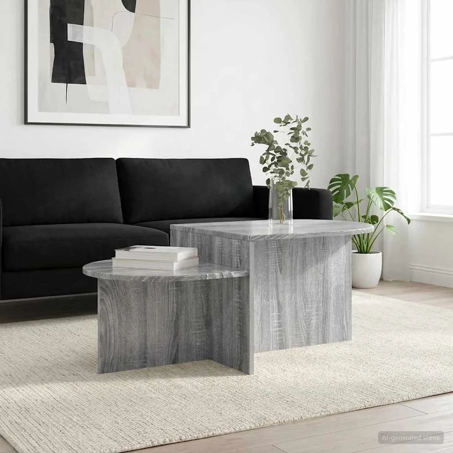 Table basse Sonoma gris 100 x 50 x 40 cm Bois d'ingénierie - 4