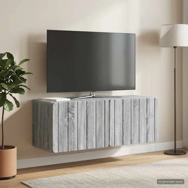 Meuble TV mural 78,5 x 31 x 30 cm Sonoma gris Bois d'ingénierie