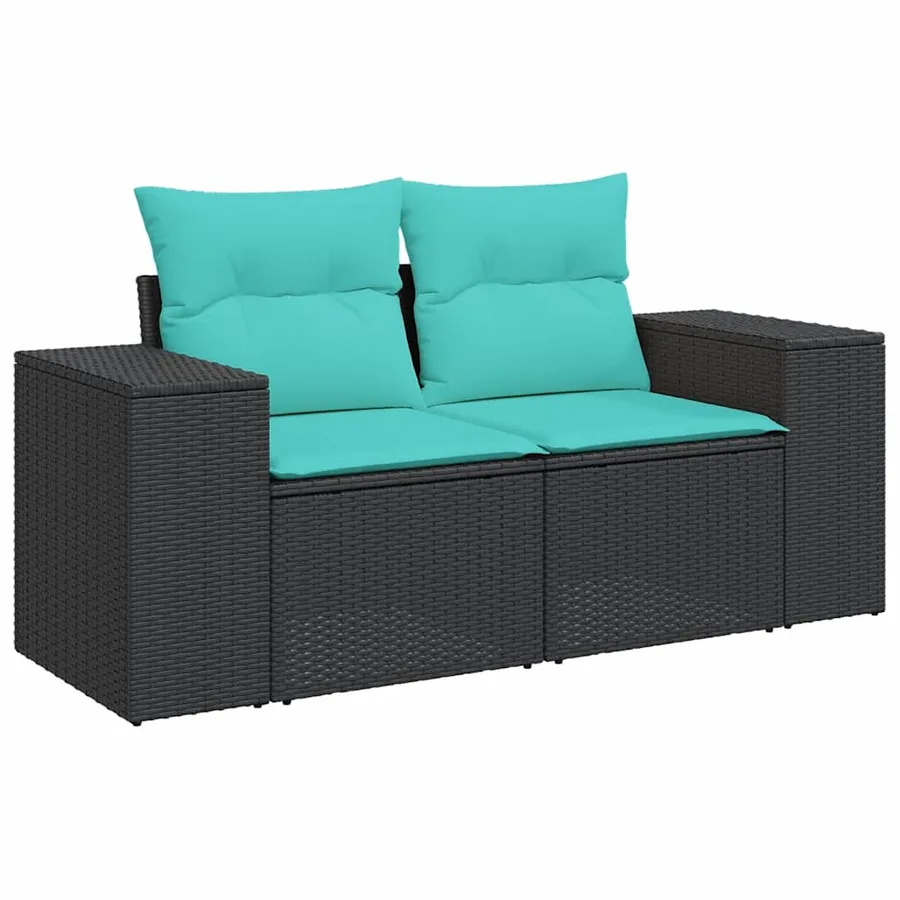 Ensemble de canapés de jardin 11 pcs et coussins rotin acacia - 3