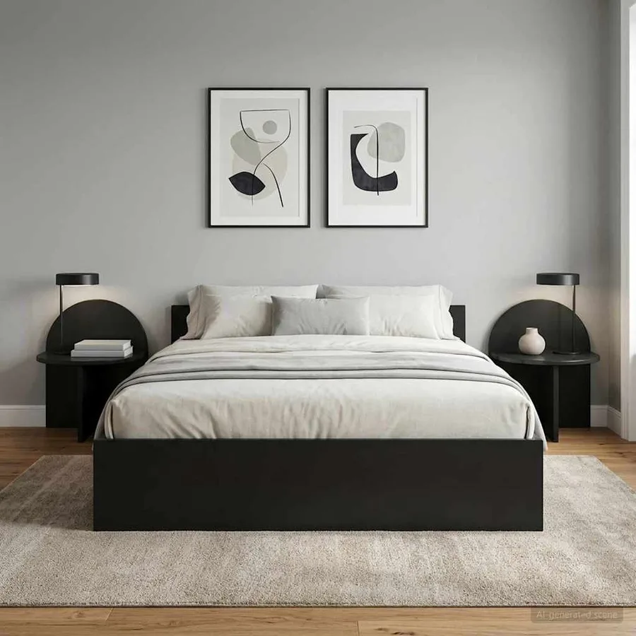 Table de chevet 2 pcs Chêne noir 40 x 35,5 x 45,5 cm - 4