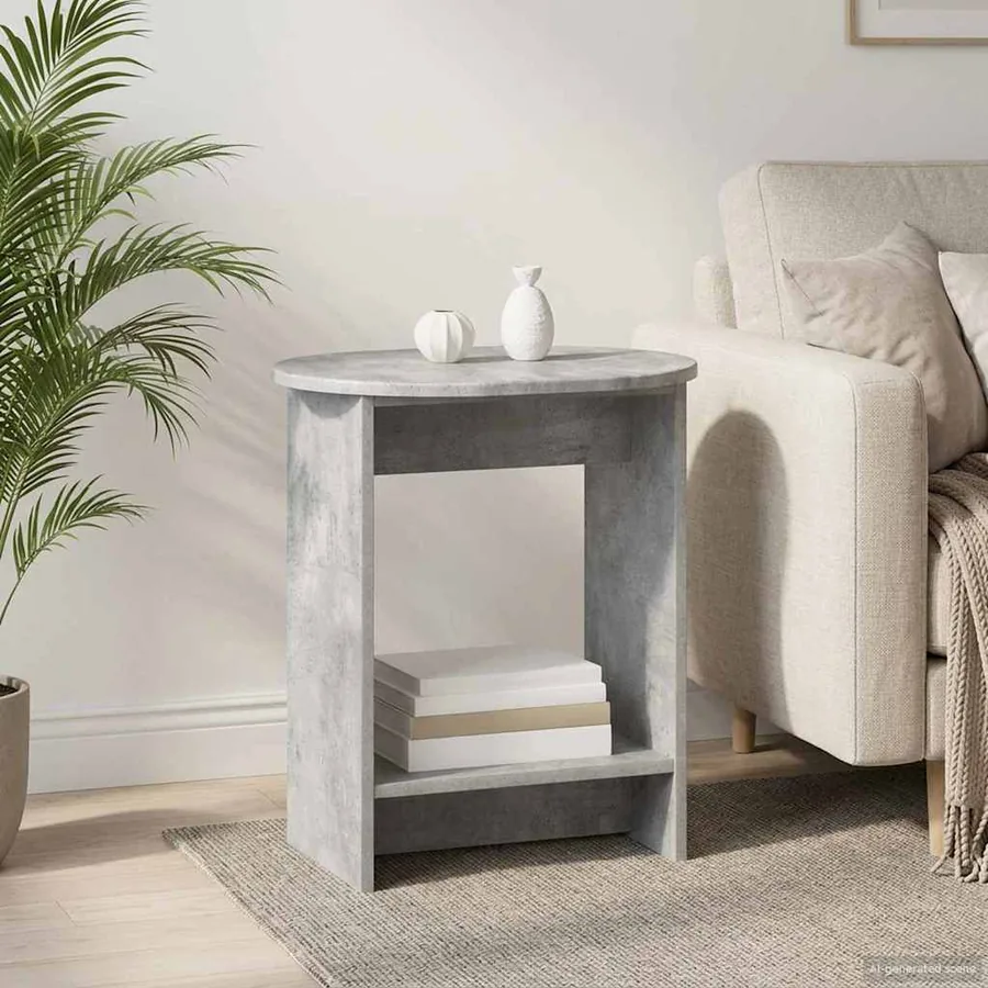 Table d'appoint Gris béton 50 x 39,5 x 55 cm Bois d'ingénierie