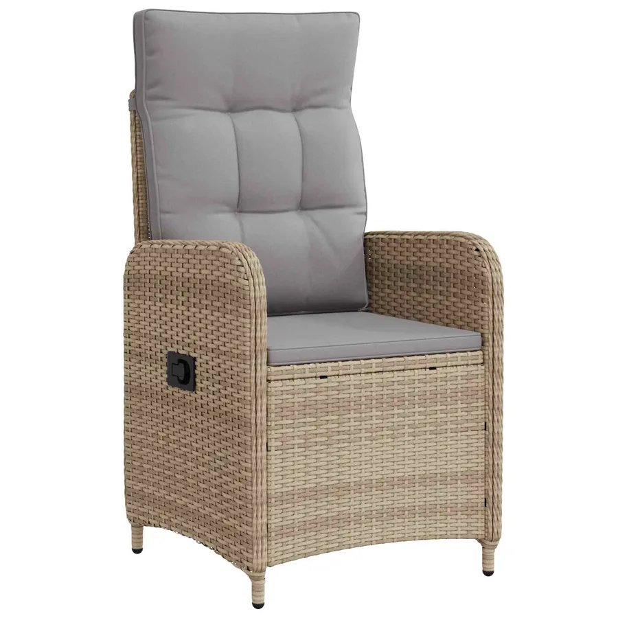 Chaise de jardin inclinable Beige et Gris clair - 2