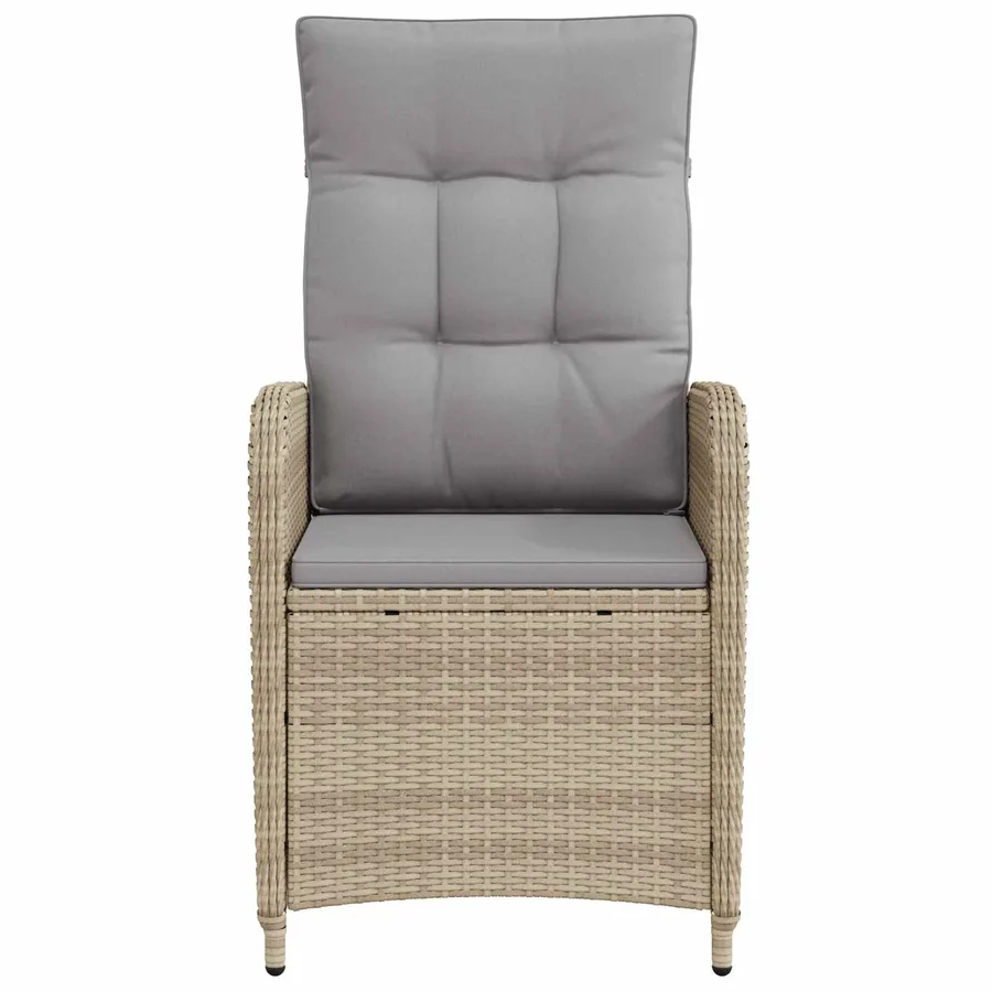 Chaise de jardin inclinable Beige et Gris clair - 4