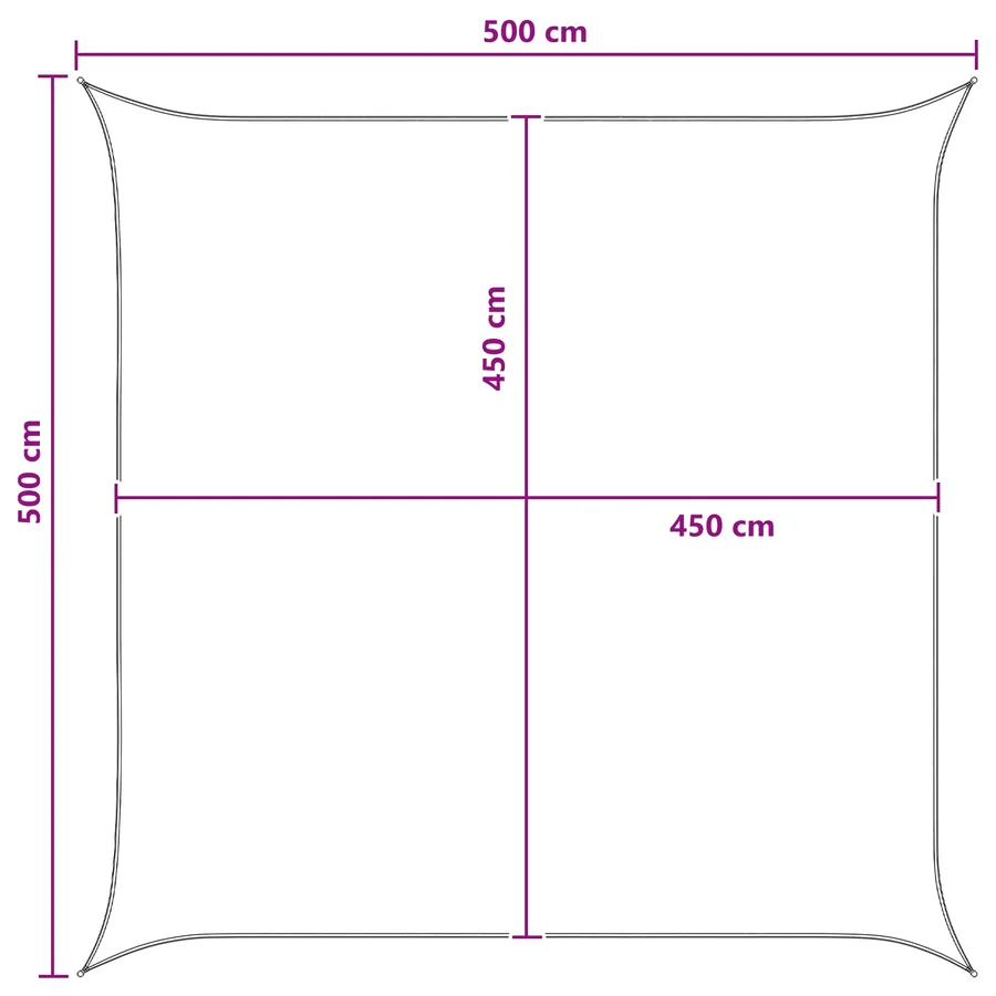 Voile d'ombre Anthracite et blanc 5 x 5 m HDPE - 8