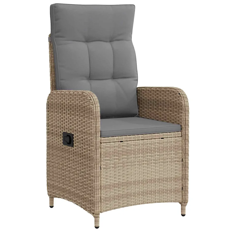 Ensemble de repas extérieur 3 pcs Beige et Gris clair - 4
