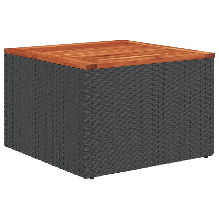Salon de jardin 11 pcs avec coussins noir résine tressée - 5