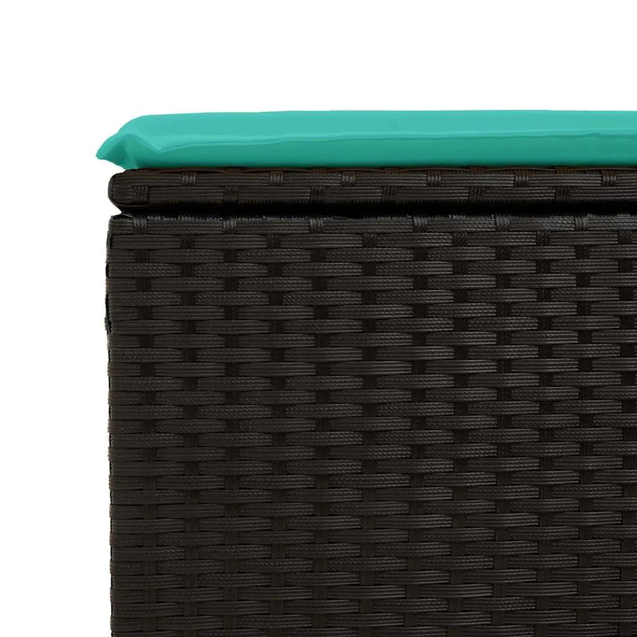 Salon de jardin avec coussins 8 pcs noir résine tressée acacia - 15