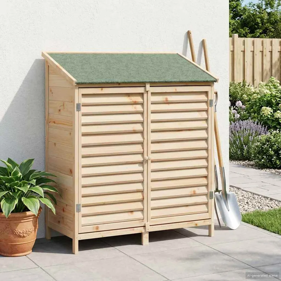 Abri de jardin Naturel 106 x 56 x 113,5 cm Bois de Sapin Massif - 3