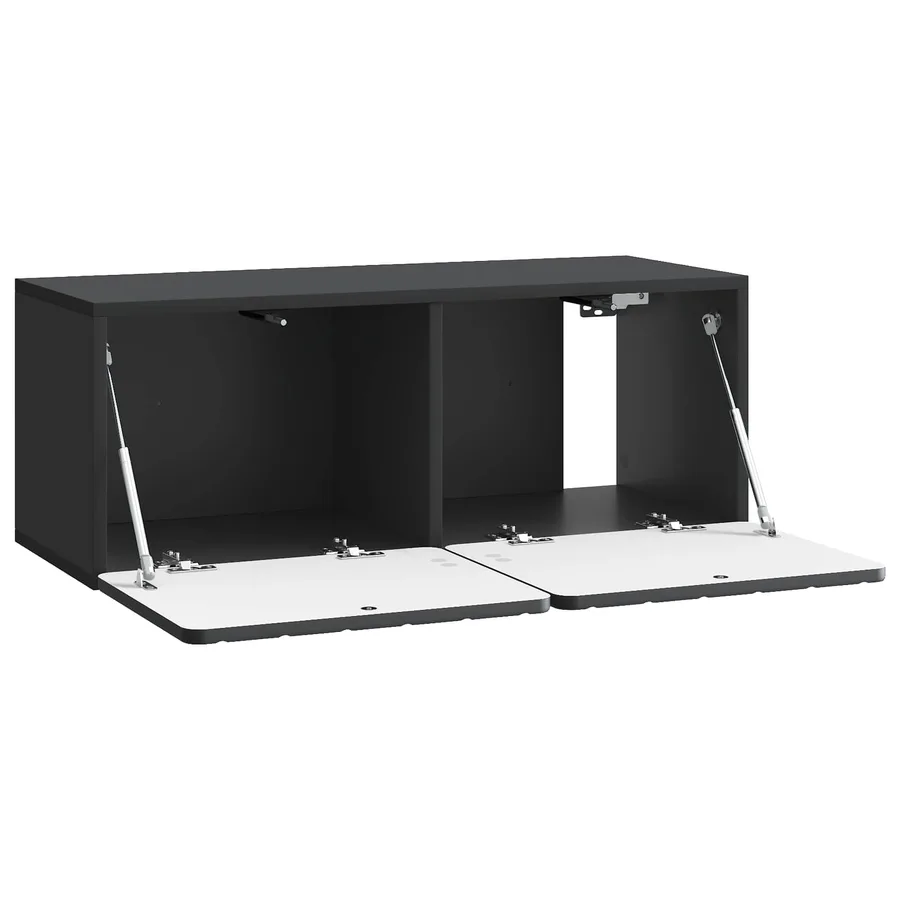 Meuble TV mural 78,5 x 31 x 30 cm Noir Bois d'ingénierie - 5