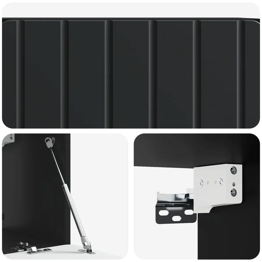 Meuble TV mural 78,5 x 31 x 30 cm Noir Bois d'ingénierie - 9