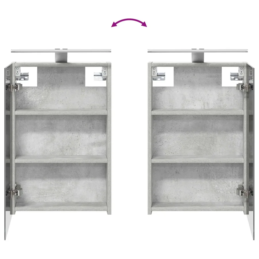 Ensemble d'armoire de salle de bain 5 pcs Gris béton - 12