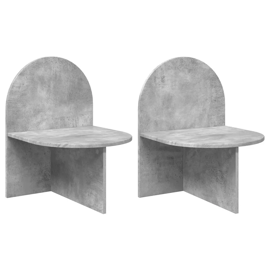Table de chevet 2 pcs Gris béton 48 x 49 x 65 cm - 2