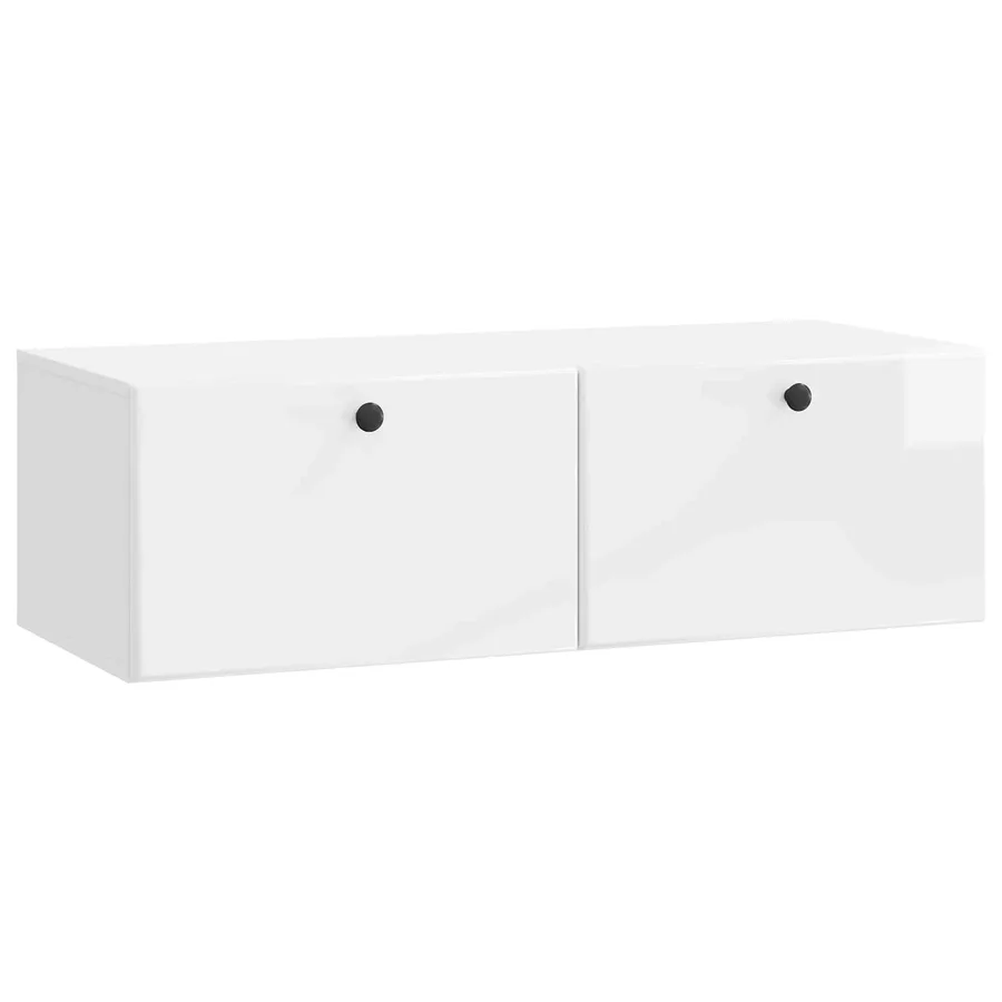 Meuble TV mural 98 x 41 x 30 cm Blanc brillant - 2