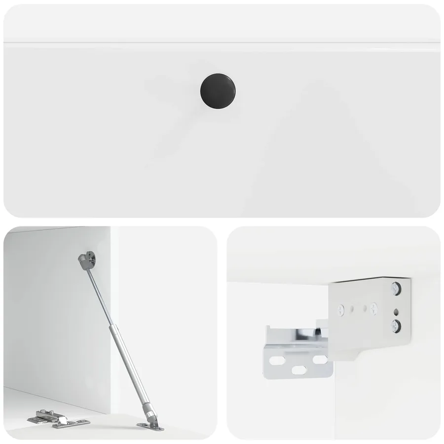 Meuble TV mural 98 x 41 x 30 cm Blanc brillant - 9