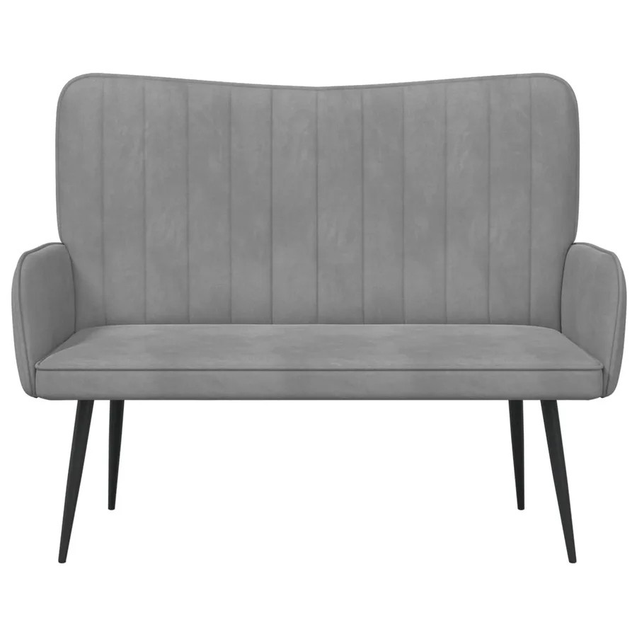 Sofa 2 places Gris clair 115 x 61 x 87 cm Velours - 4