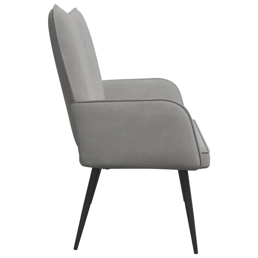 Sofa 2 places Gris clair 115 x 61 x 87 cm Velours - 5