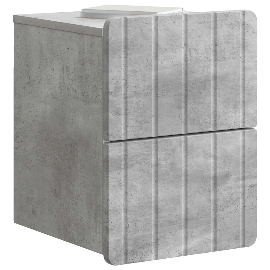 Cabinet de chevet mural Gris béton 33 x 34,5 x 43 cm - 3