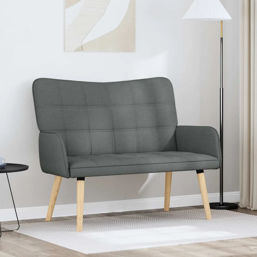 Sofa 2 places Gris foncé 115 x 61 x 87 cm Tissu