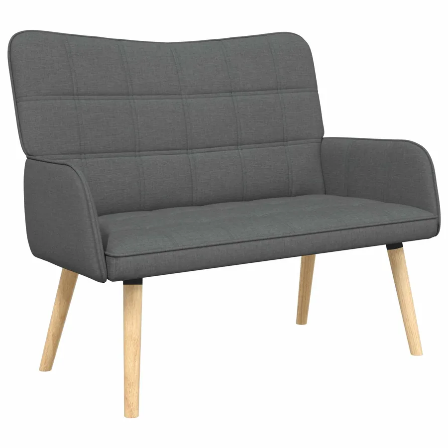 Sofa 2 places Gris foncé 115 x 61 x 87 cm Tissu - 2