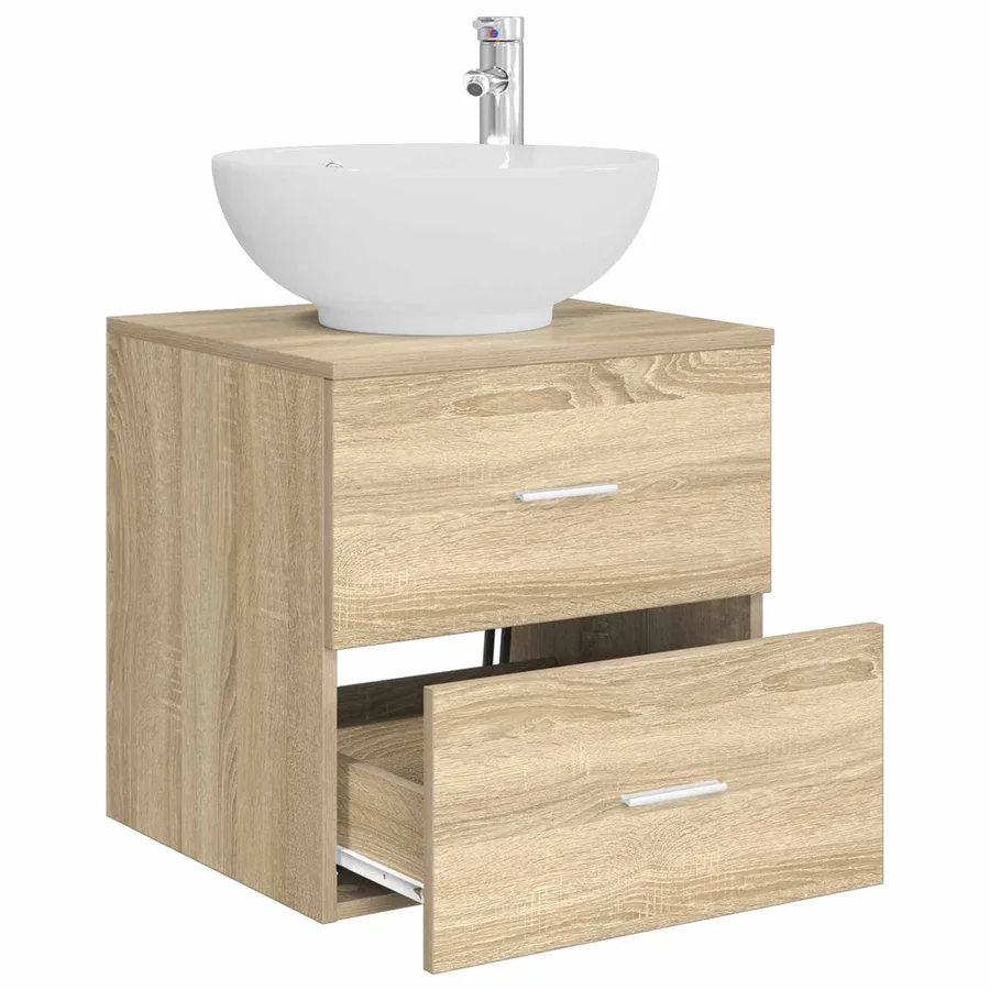 Vanité de lavabo mural Chêne Sonoma 49,5 x 44,5 x 66,5 cm - 3