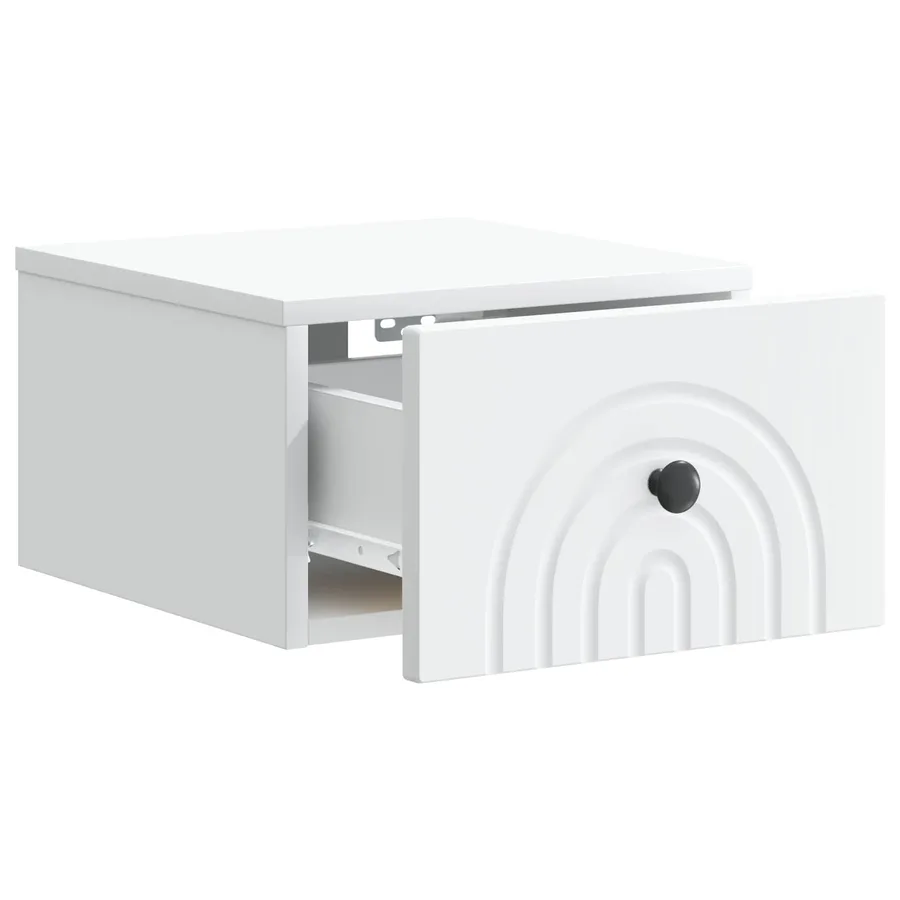 Cabinet de chevet mural avec tiroir Blanc 33 x 34,5 x 20 cm - 4