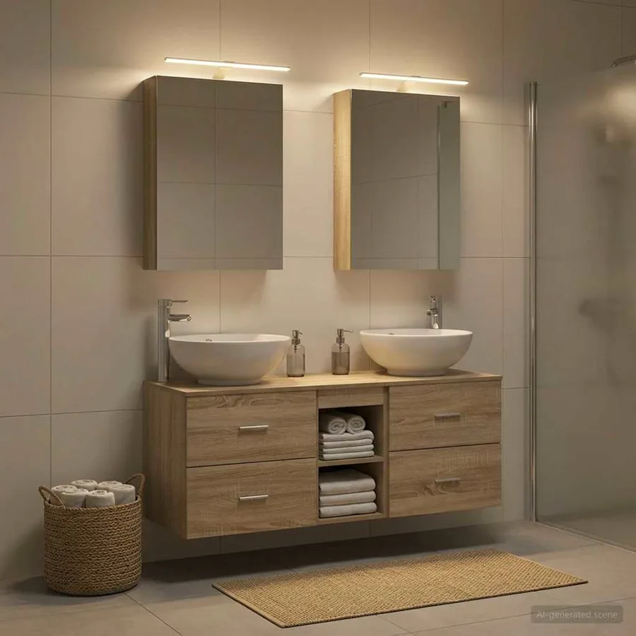 Ensemble de mobilier de salle de bain 5 pcs Chêne Sonoma - 4