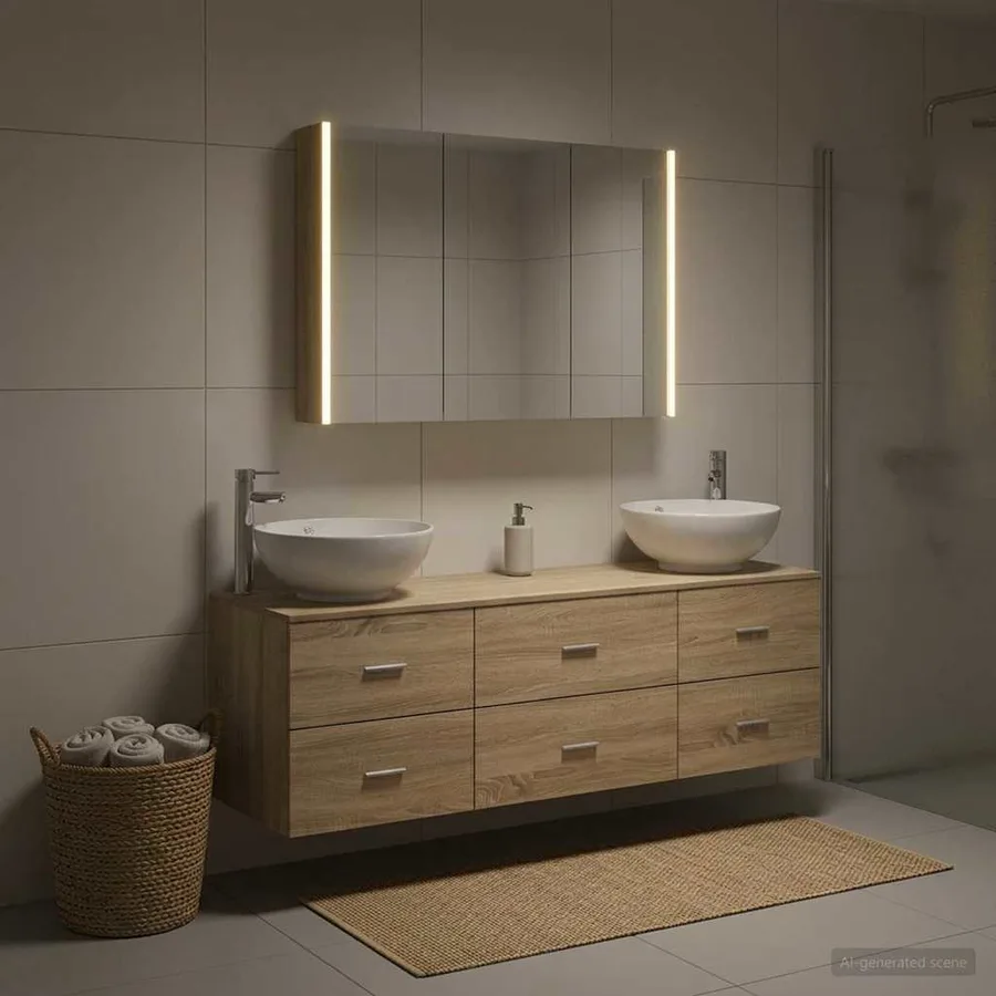 Ensemble de mobilier de salle de bain 4 pcs Chêne Sonoma - 4