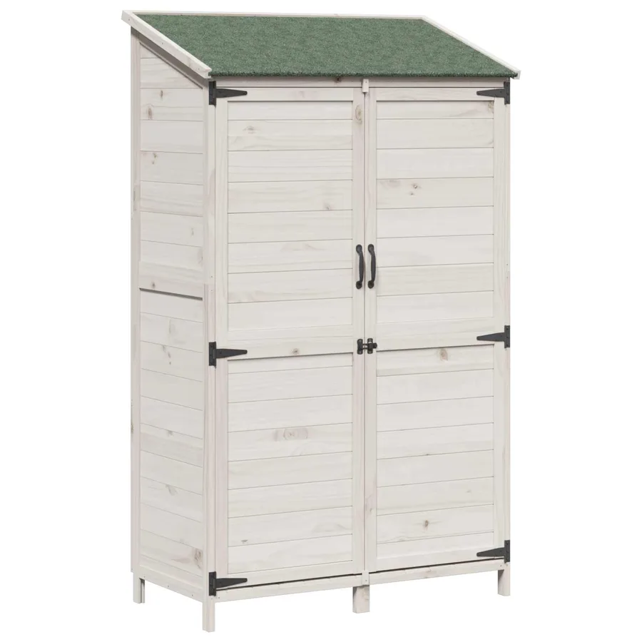Abri de jardin Blanc 106,5 x 56 x 176 cm Bois de Sapin Massif - 2