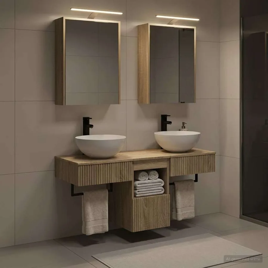 Ensemble d'armoire de salle de bain 5 pcs Chêne Sonoma