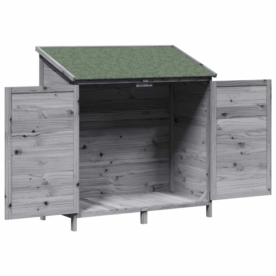 Abri de jardin Gris 106,5 x 56 x 113,5 cm Bois de Sapin Massif - 4