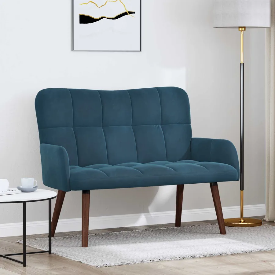 Sofa 2 places Bleu 115 x 61 x 87 cm Velours