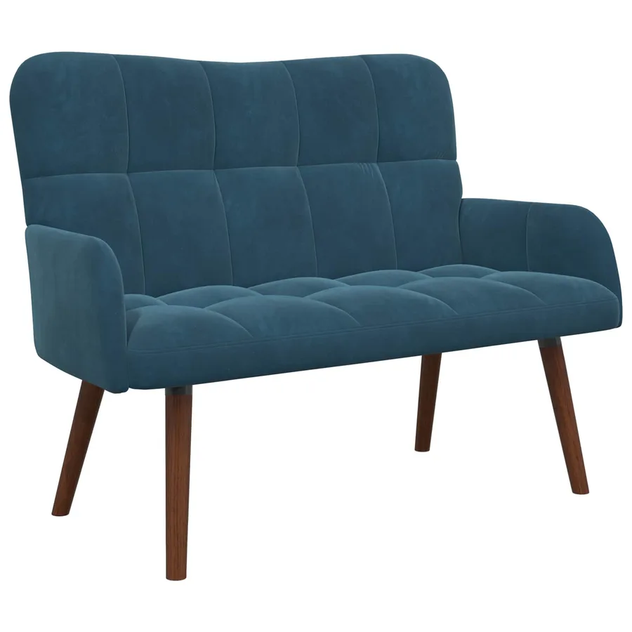 Sofa 2 places Bleu 115 x 61 x 87 cm Velours - 2