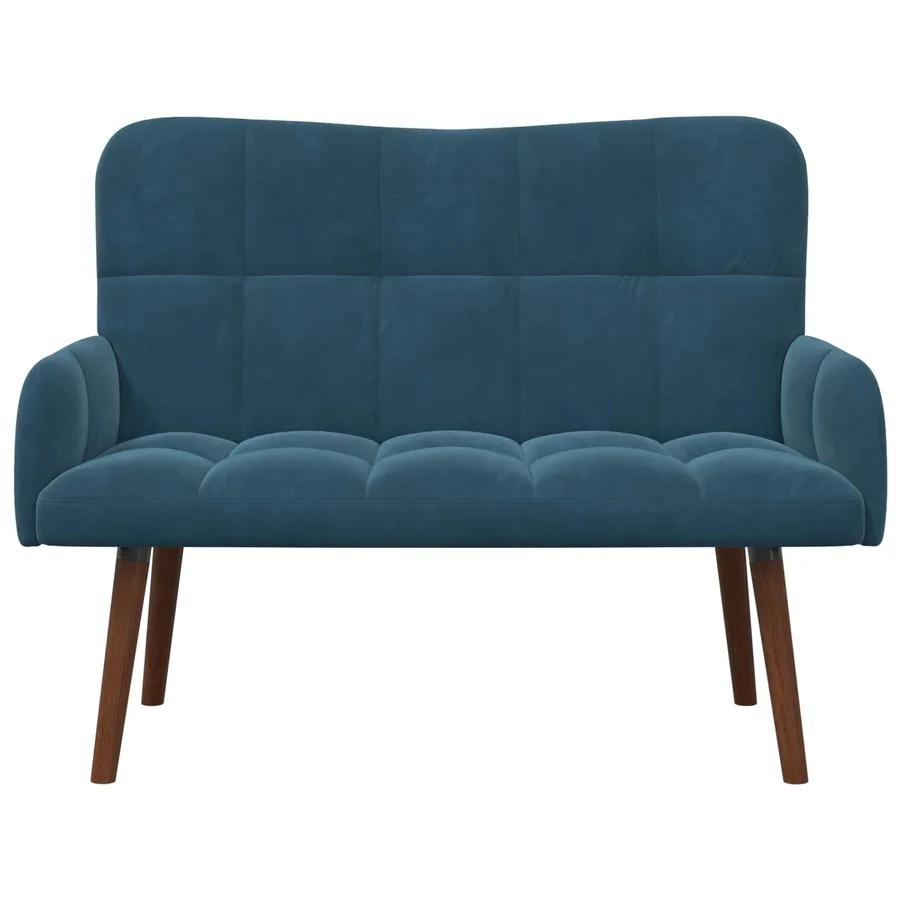 Sofa 2 places Bleu 115 x 61 x 87 cm Velours - 4