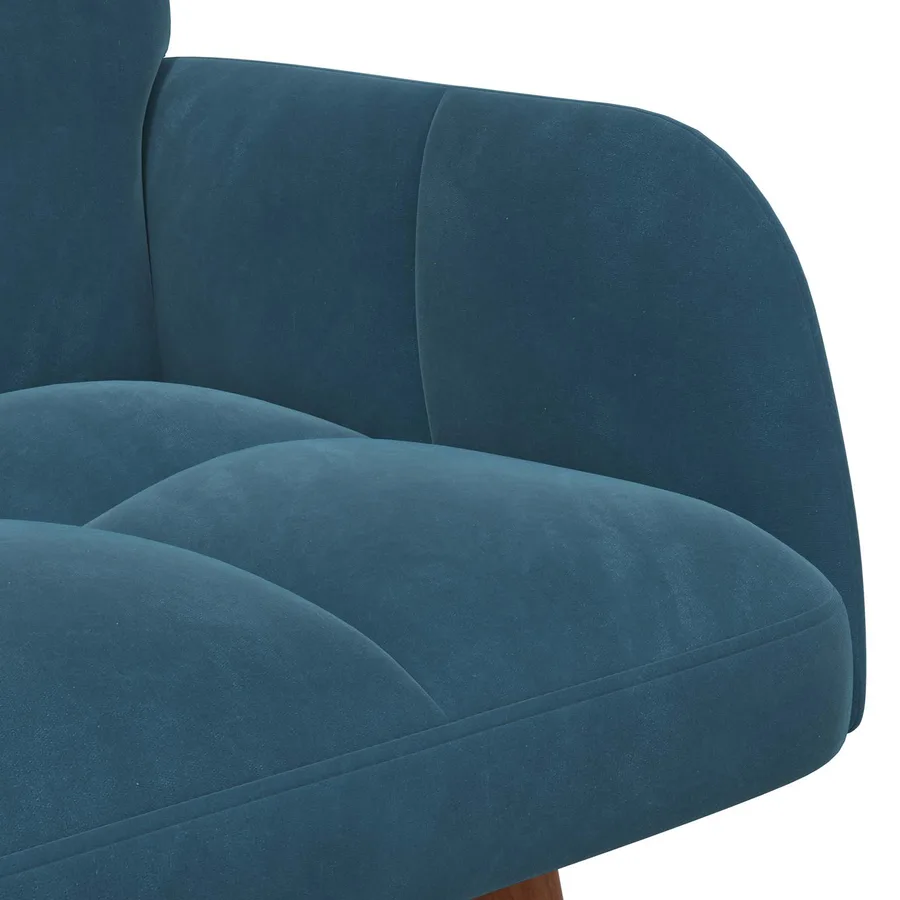 Sofa 2 places Bleu 115 x 61 x 87 cm Velours - 7