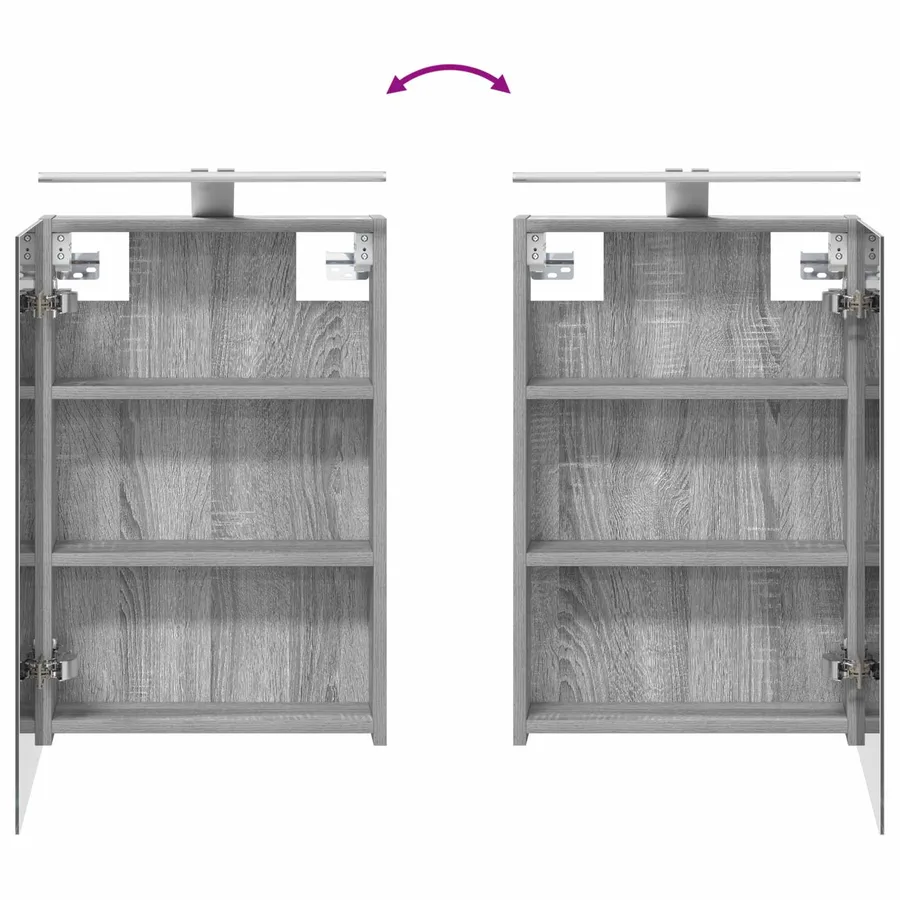 Ensemble d'armoire de salle de bain 5 pcs Sonoma gris - 12