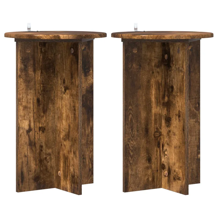 Support de Plante 2 pcs Chêne fumé Ø40 x 60 cm - 2
